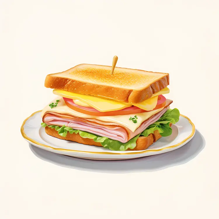 Delicious Sandwich on a Plate