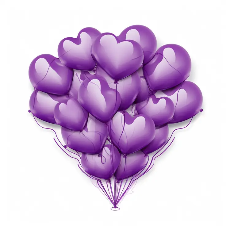 Purple Heart Balloons for Valentine's Day Celebration