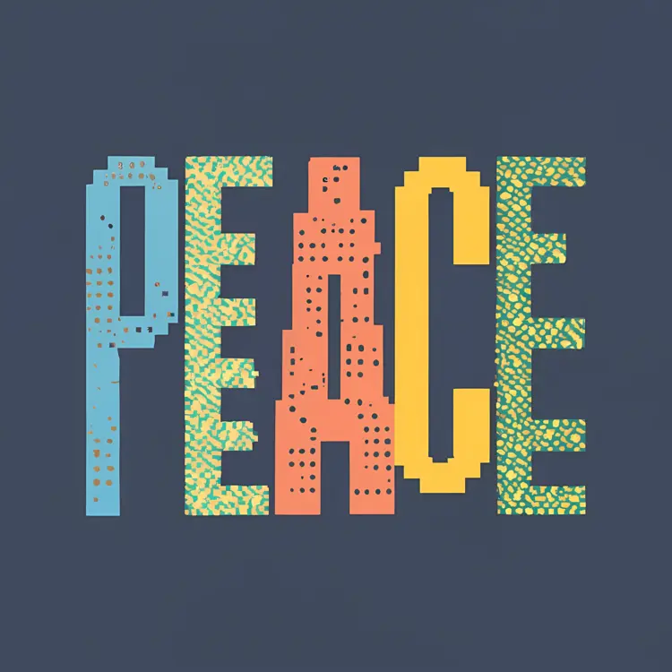 Colorful Peace Typography Design