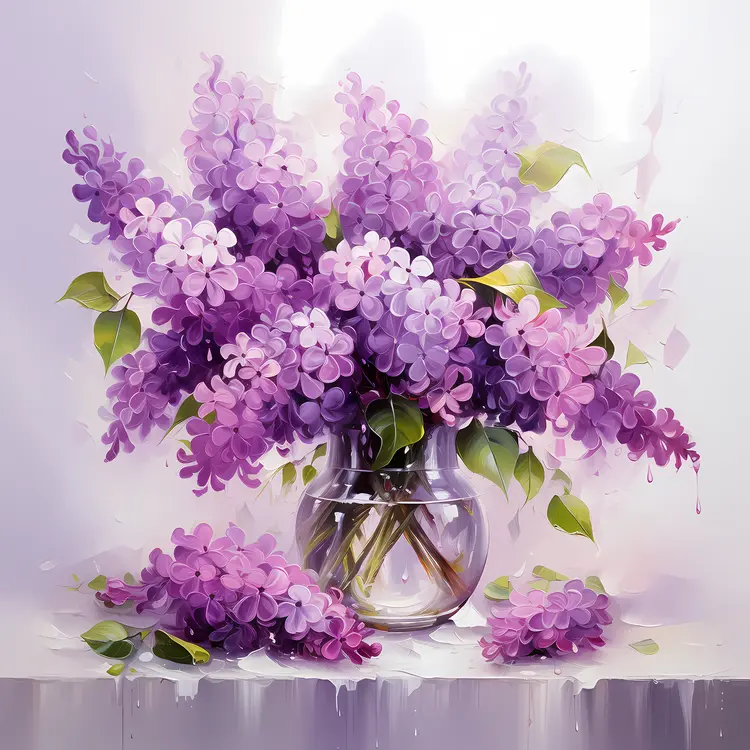 Beautiful Purple Lilac Flowers in Vase