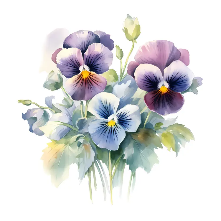 Beautiful Pansy Flowers in Bloom