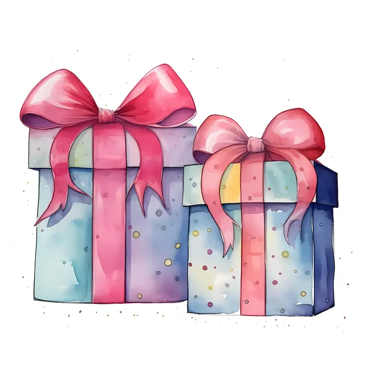 Colorful Gift Boxes with Ribbons