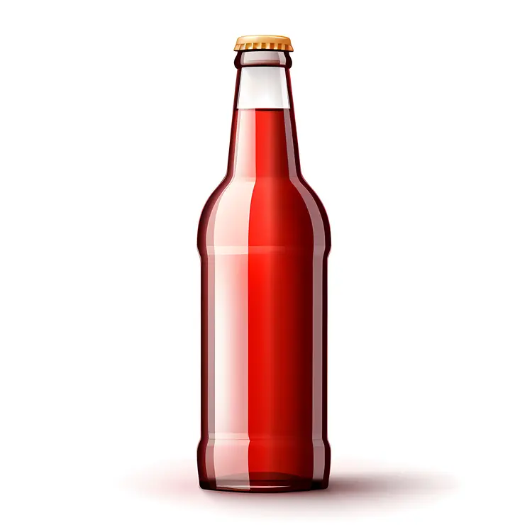 Red Liquid in Glass Bottle