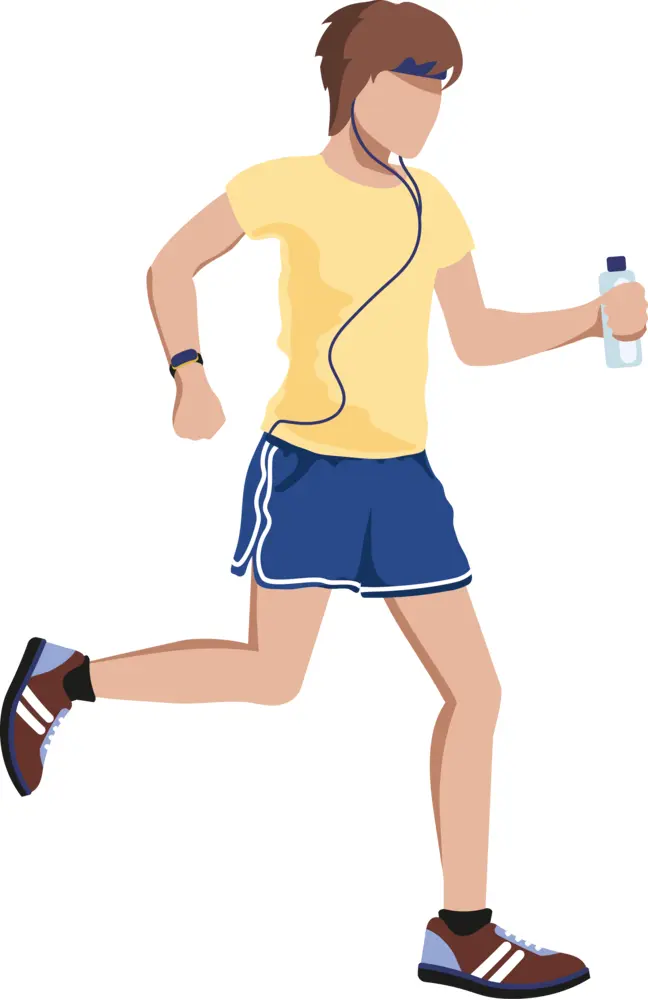 Running Man with Water Bottle