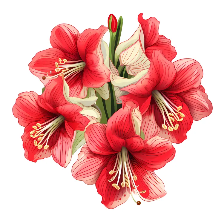 Red Lilies Blooming