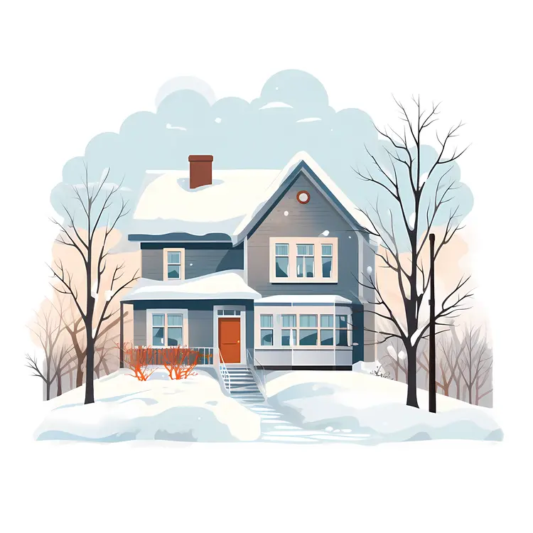 Small Cute Doodle House in Winter