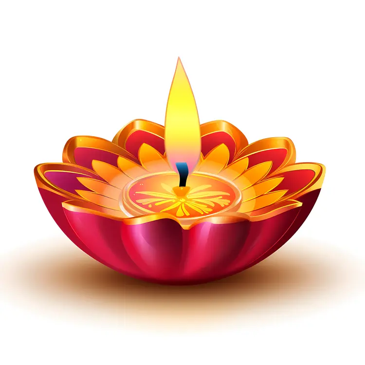 Vibrant Diya with Golden Accents for Diwali