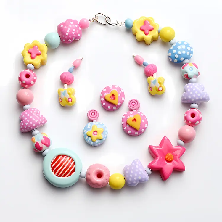 Colorful Jewelry Set with Necklace and Earrings