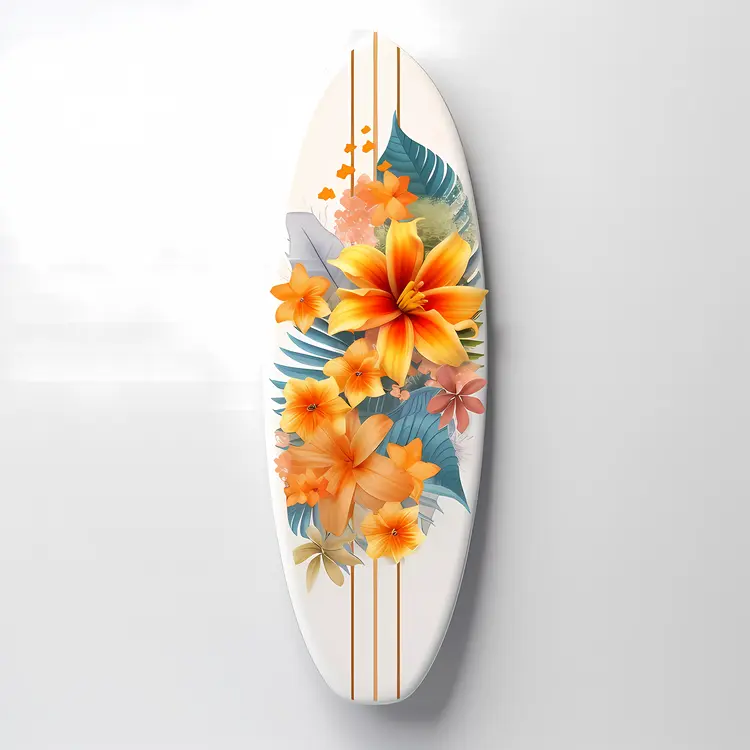 Floral Decorated Surfboard
