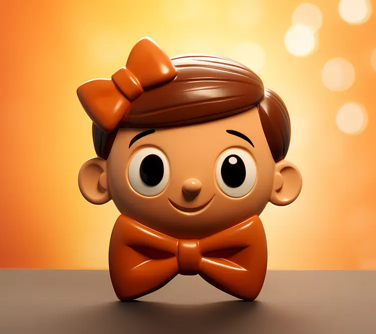 Cute Boy with Orange Bow Ornament