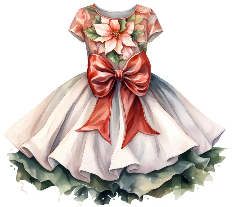 Elegant White Dress with Floral Design