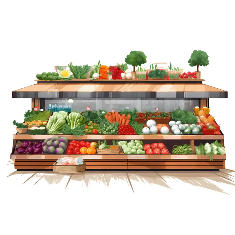 Fresh Vegetable Stand in Market
