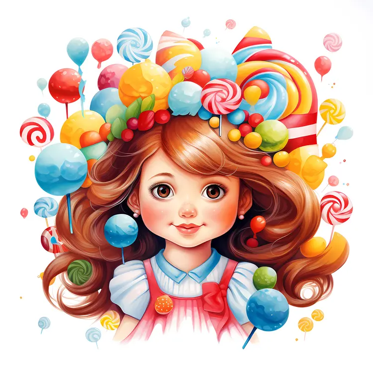 Girl with Colorful Candy