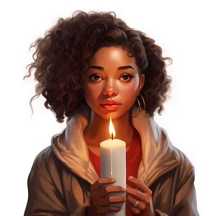 Woman Holding a Candle