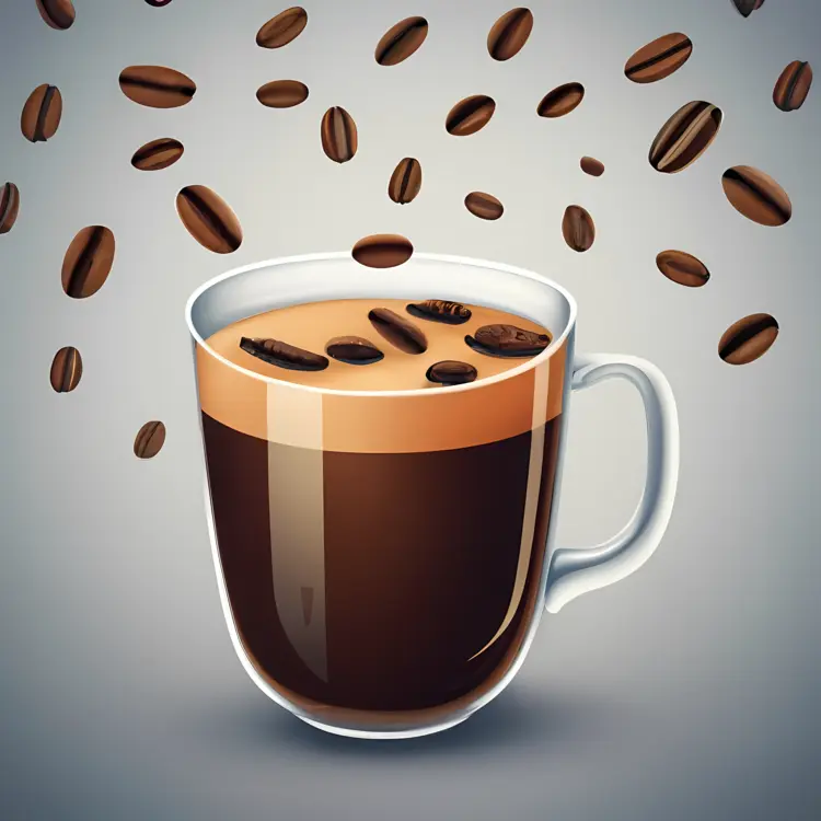 Coffee Cup with Floating Beans