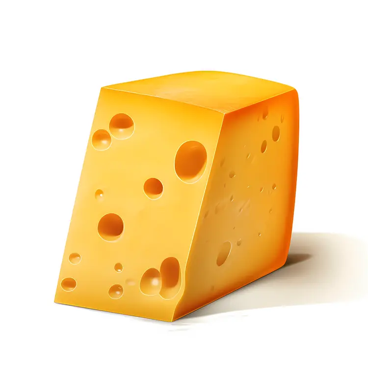 Yellow Cheese Block Illustration