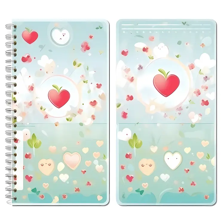 Cute Heart-themed Spiral Notebook