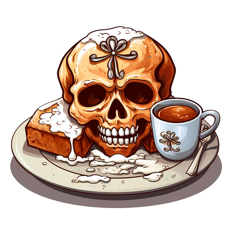 Skull Bread with Coffee