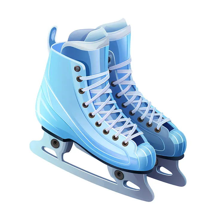 Blue Ice Skates with Laces