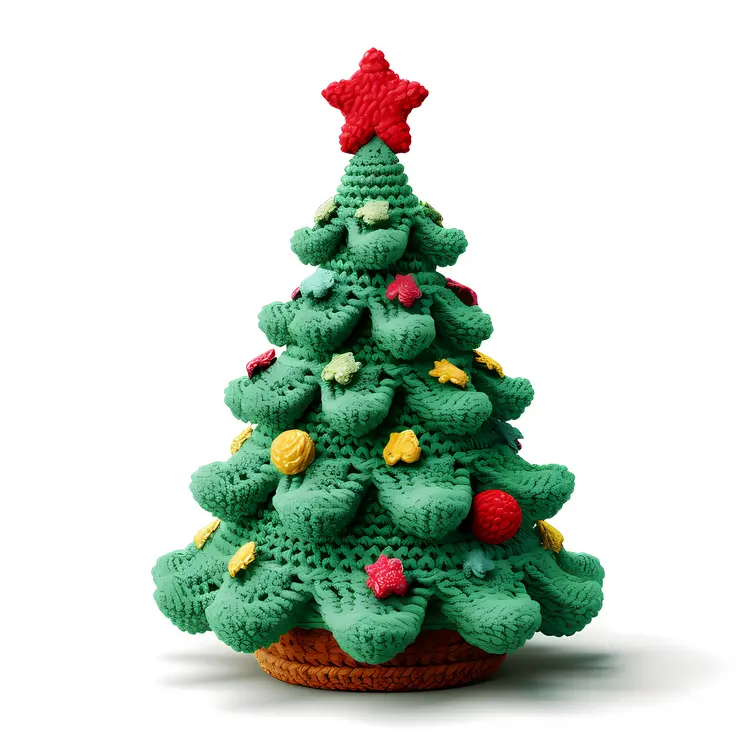 Decorated Christmas Tree with Star Topper
