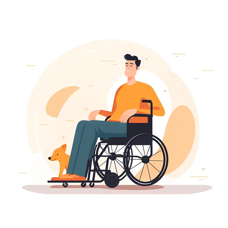 Man in Wheelchair with Loyal Dog