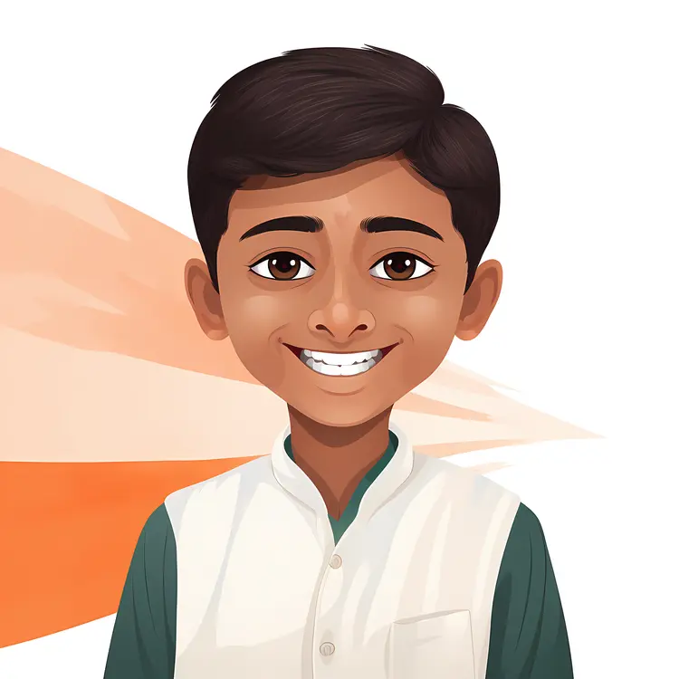 Smiling Cartoon Boy Illustration