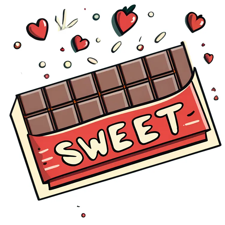 Sweet Chocolate Bar with Hearts