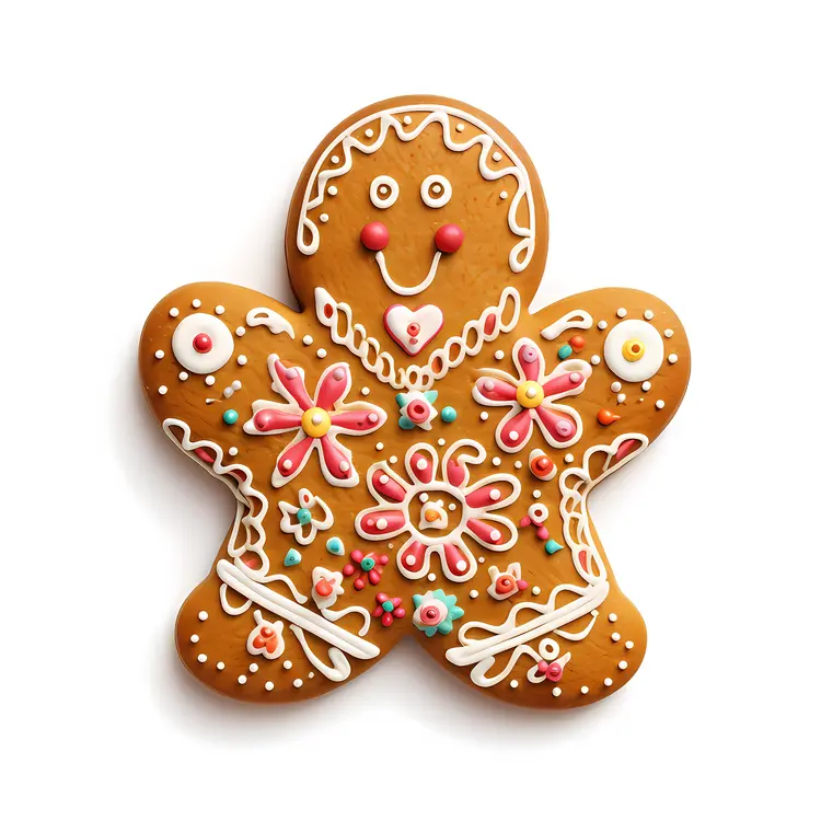 Colorful Decorated Gingerbread Man