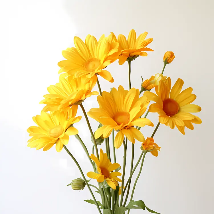 Yellow Flowers with Green Stems