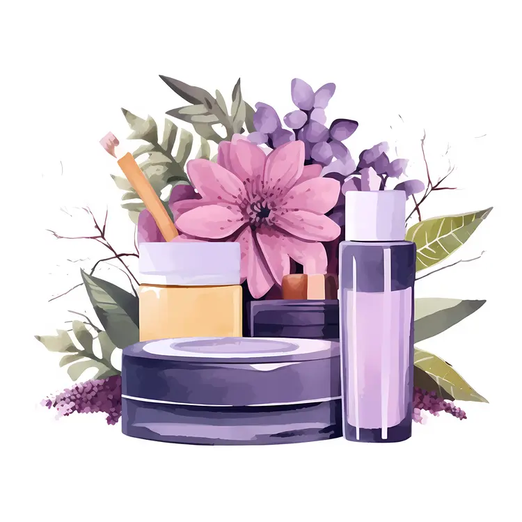 Stylish Cosmetic Bottles with Floral Design