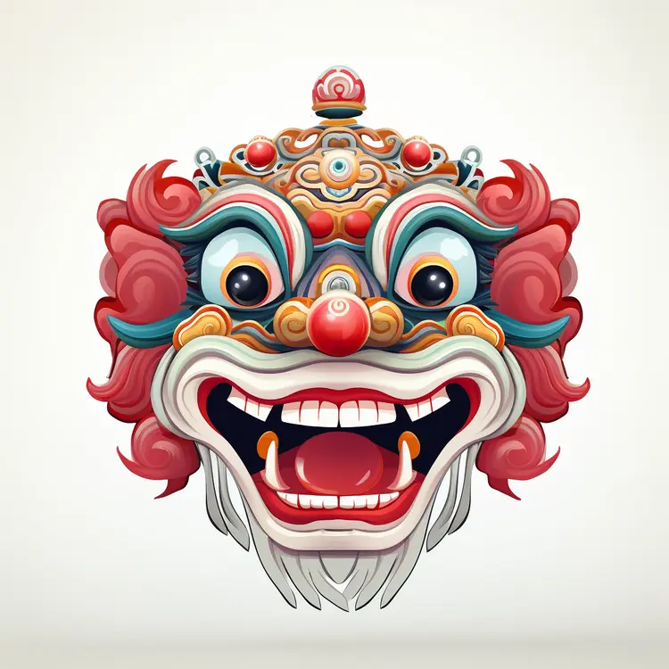 Traditional Lion Dance Mask
