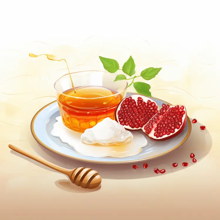 Honey and Pomegranate for Rosh Hashanah Celebration