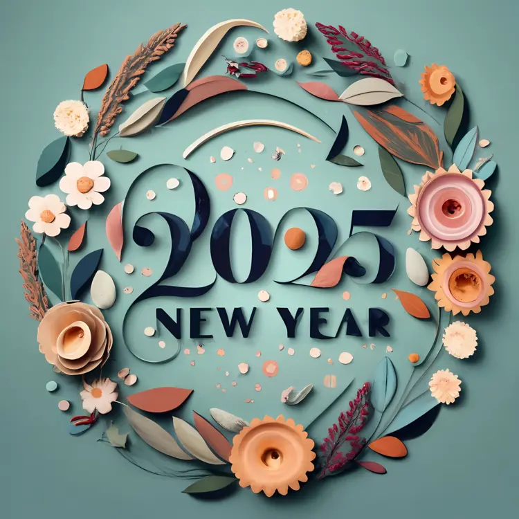Floral Wreath Decoration for New Year 2025