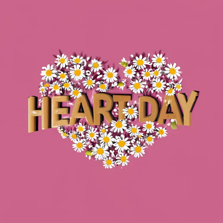 Heart Day with Daisy Flowers
