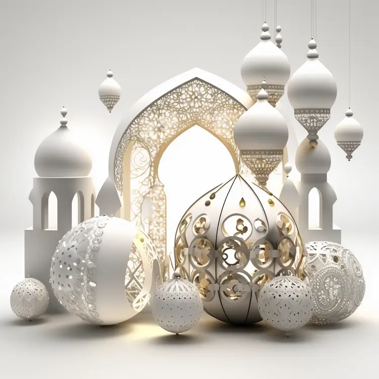 Beautiful White Lanterns for Eid Celebration