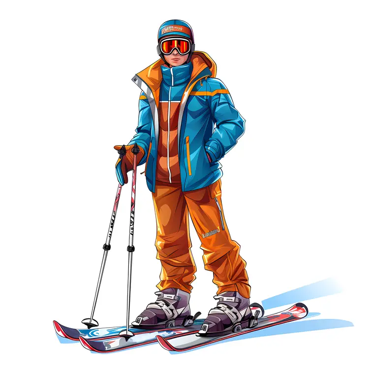 Boy Skiing in Winter Gear