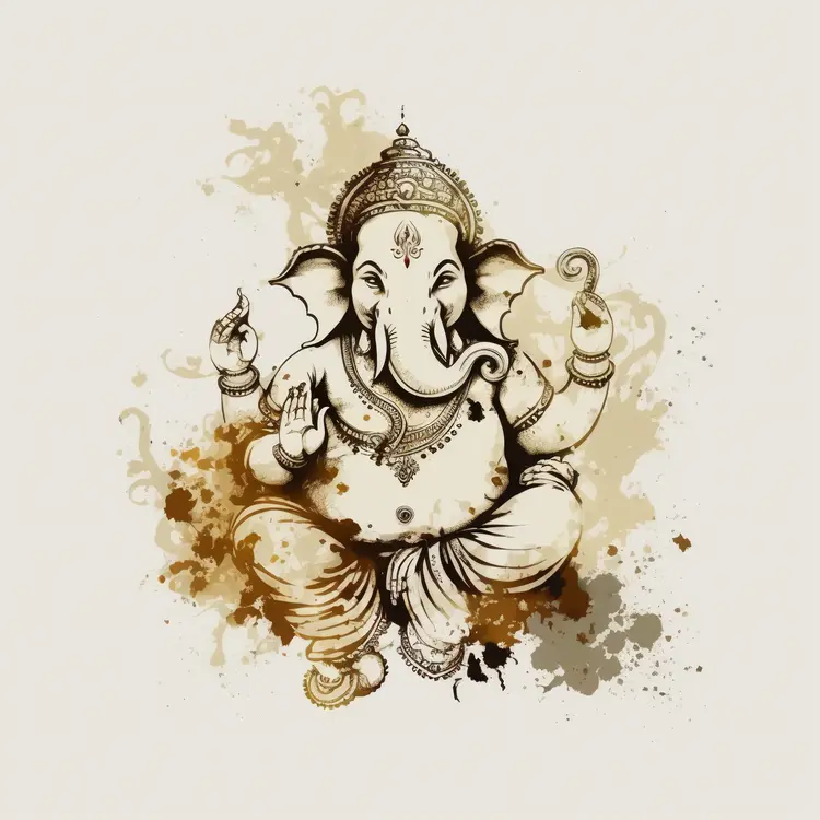 Artistic Illustration of Ganesha for Ganesh Chaturthi