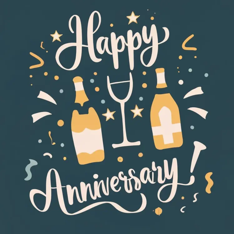 Happy Anniversary with Wine and Champagne