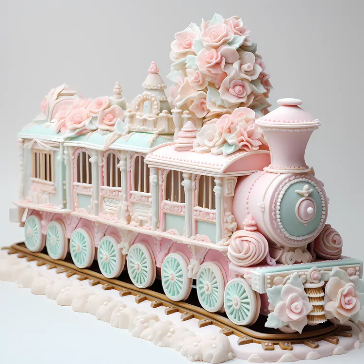 Pastel Gingerbread Train