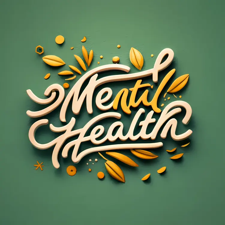 Mental Health Typography with Leaves