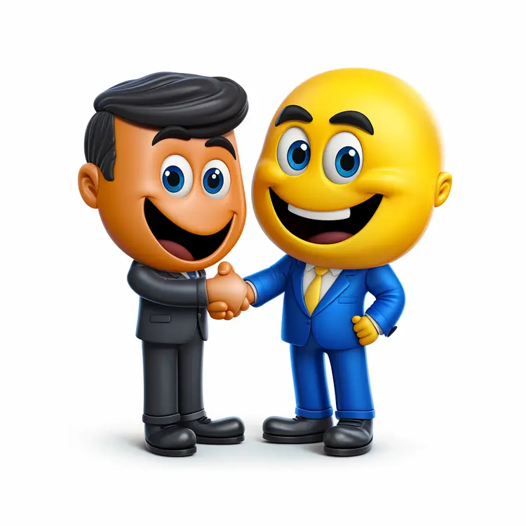 Business Handshake Cartoon Illustration