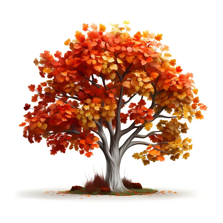 Beautiful Autumn Tree with Colorful Leaves