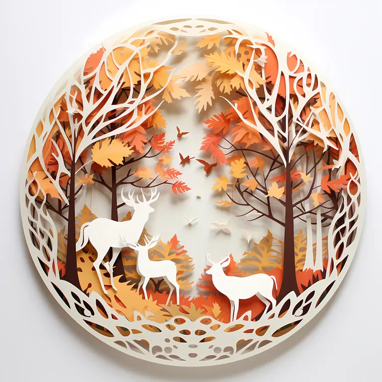 Deer in Autumn Forest