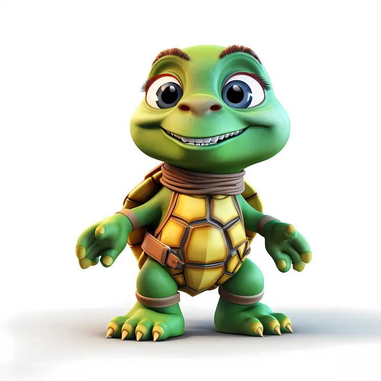 Cute Cartoon Turtle Character