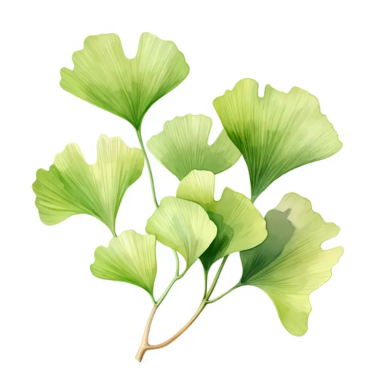 Green Ginkgo Leaves