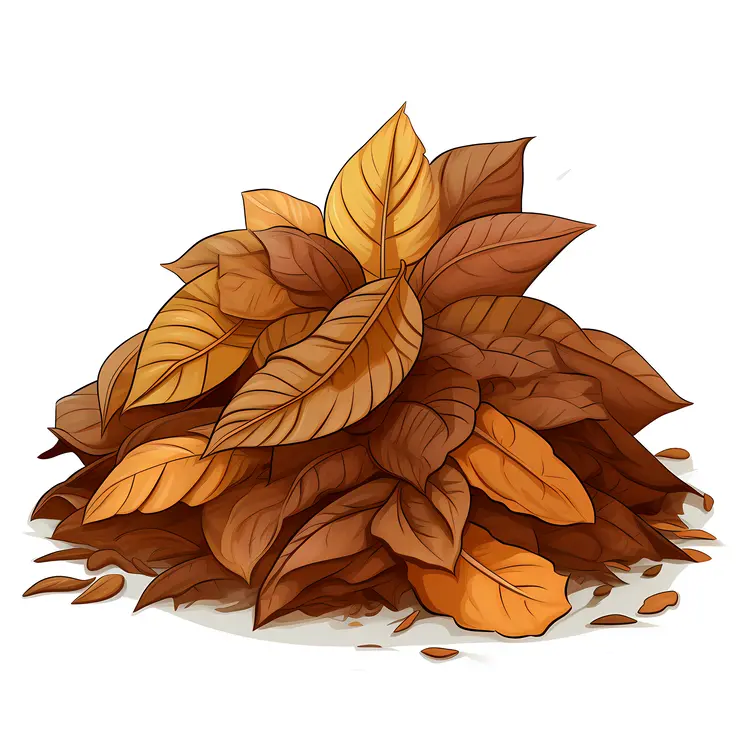 Pile of Brown Leaves in Autumn