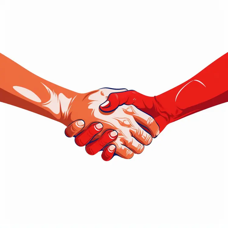 Colorful Handshake Illustration for Unity and Partnership Concept