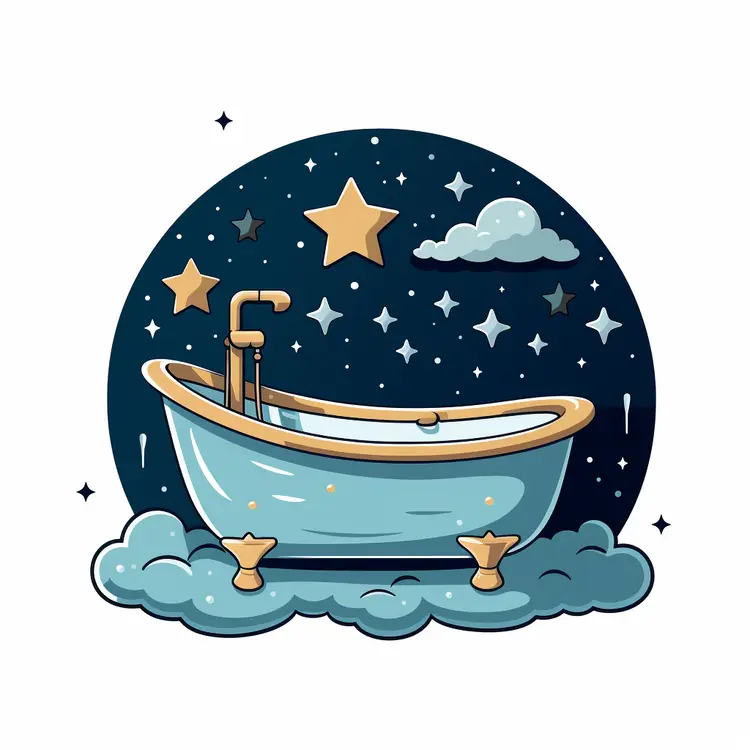 Bathtub with Stars and Clouds
