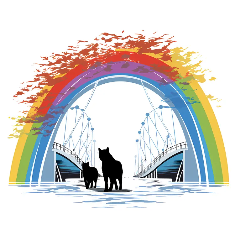 Colorful Rainbow Bridge with Bears