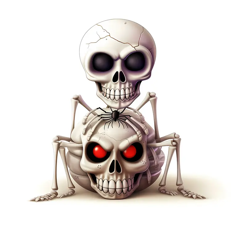 Creepy Skulls with Spider
